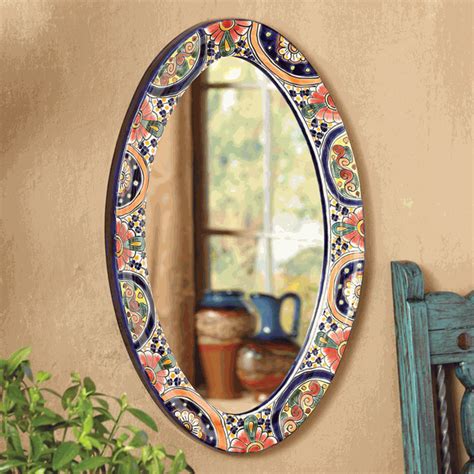 Talavera mirror - I ordered a tile mirror. The tiles were exactly as shown on the pictures, true color and design. However, the back side of the mirror, the way the frame is designed, is a bit unusual and would be good to be aware of. It didn't, however, ruin the pleasure of having this mirror in our house, so thanks for a nice product.
